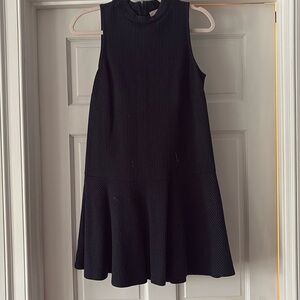Navy pin stripe suede loft dress